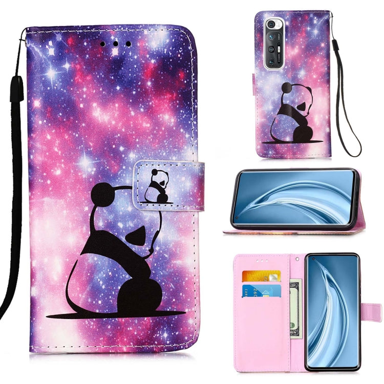 For Xiaomi Mi 10S Colored Drawing Pattern Plain Weave Horizontal Flip Leather Case with Holder & Card Slot & Wallet & Lanyard