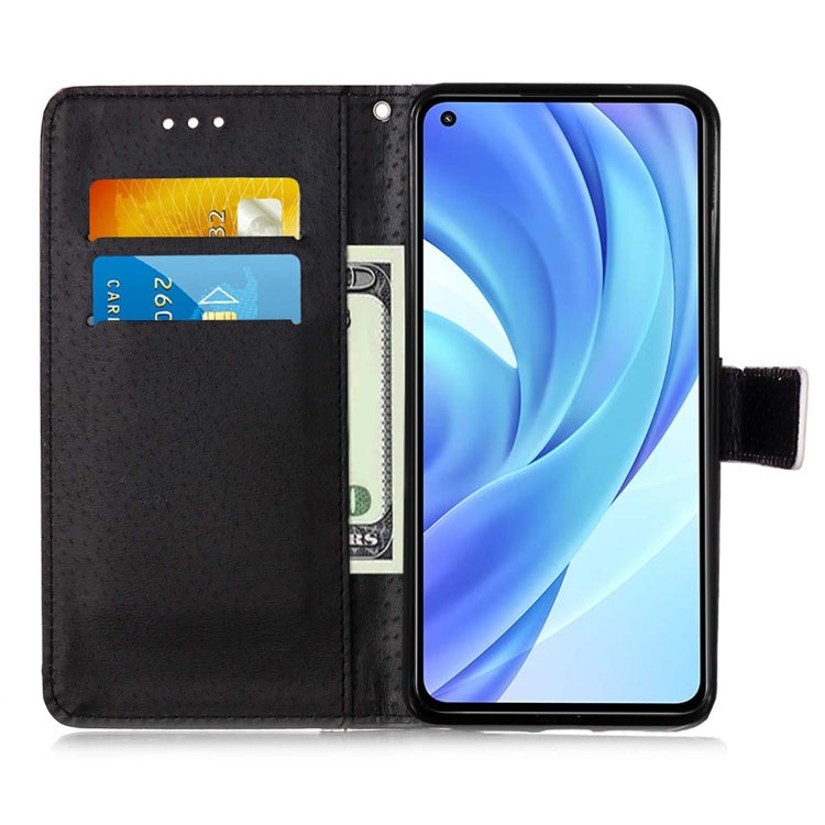 For Xiaomi Mi 11 Lite Colored Drawing Pattern Plain Weave Horizontal Flip Leather Case with Holder & Card Slot & Wallet & Lanyard