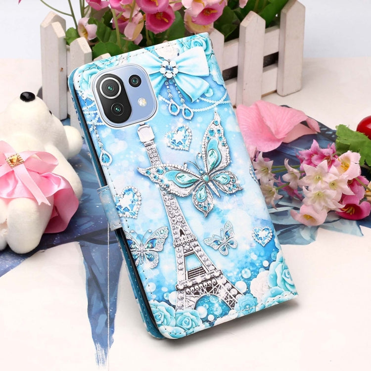 For Xiaomi Mi 11 Lite Colored Drawing Pattern Plain Weave Horizontal Flip Leather Case with Holder & Card Slot & Wallet & Lanyard