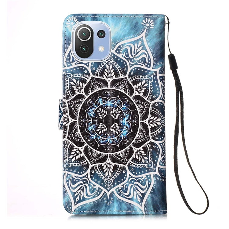 For Xiaomi Mi 11 Lite Colored Drawing Pattern Plain Weave Horizontal Flip Leather Case with Holder & Card Slot & Wallet & Lanyard