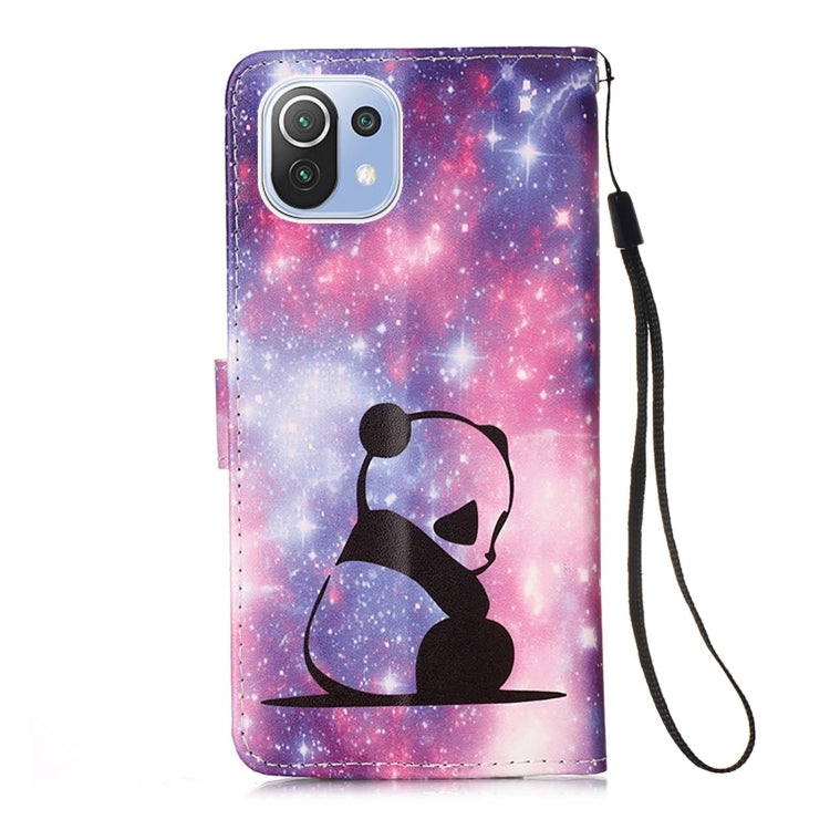For Xiaomi Mi 11 Lite Colored Drawing Pattern Plain Weave Horizontal Flip Leather Case with Holder & Card Slot & Wallet & Lanyard