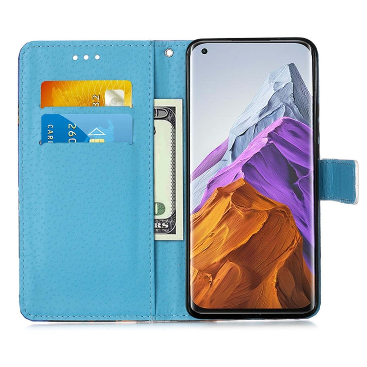 For Xiaomi Mi 11 Pro Colored Drawing Pattern Plain Weave Horizontal Flip Leather Case with Holder & Card Slot & Wallet & Lanyard