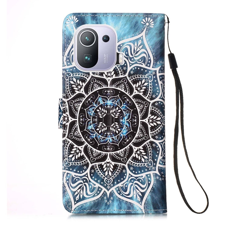 For Xiaomi Mi 11 Pro Colored Drawing Pattern Plain Weave Horizontal Flip Leather Case with Holder & Card Slot & Wallet & Lanyard