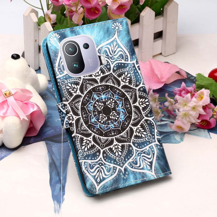 For Xiaomi Mi 11 Pro Colored Drawing Pattern Plain Weave Horizontal Flip Leather Case with Holder & Card Slot & Wallet & Lanyard