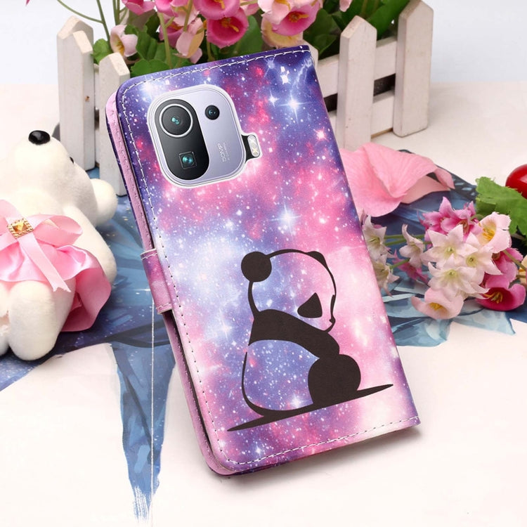 For Xiaomi Mi 11 Pro Colored Drawing Pattern Plain Weave Horizontal Flip Leather Case with Holder & Card Slot & Wallet & Lanyard