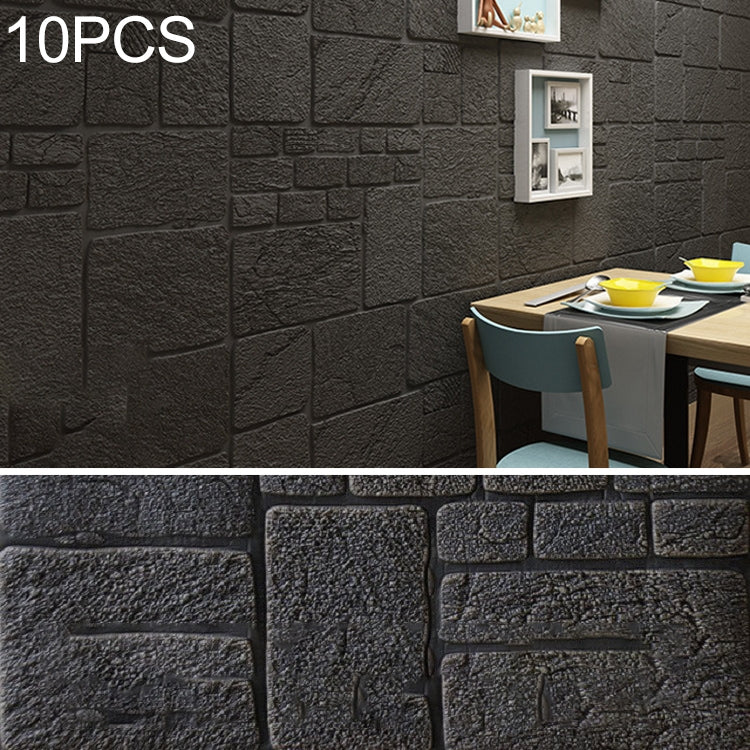 10 PCS Creative 3D Brick Pattern Wall Stickers Wallpaper Decoration, Size: 70 x 70cm