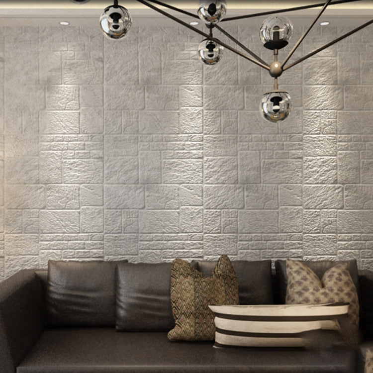 10 PCS Creative 3D Brick Pattern Wall Stickers Wallpaper Decoration, Size: 70 x 70cm