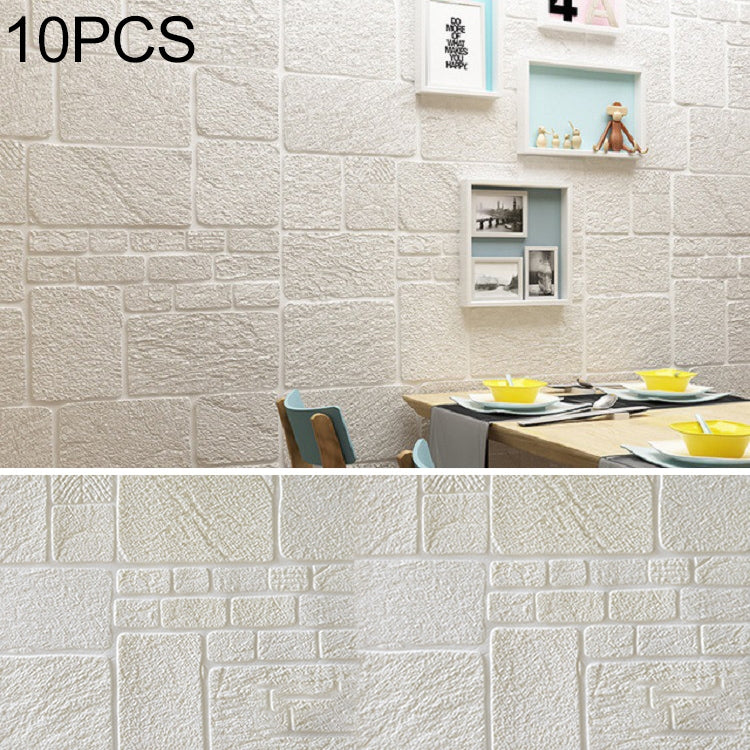 10 PCS Creative 3D Brick Pattern Wall Stickers Wallpaper Decoration, Size: 70 x 70cm