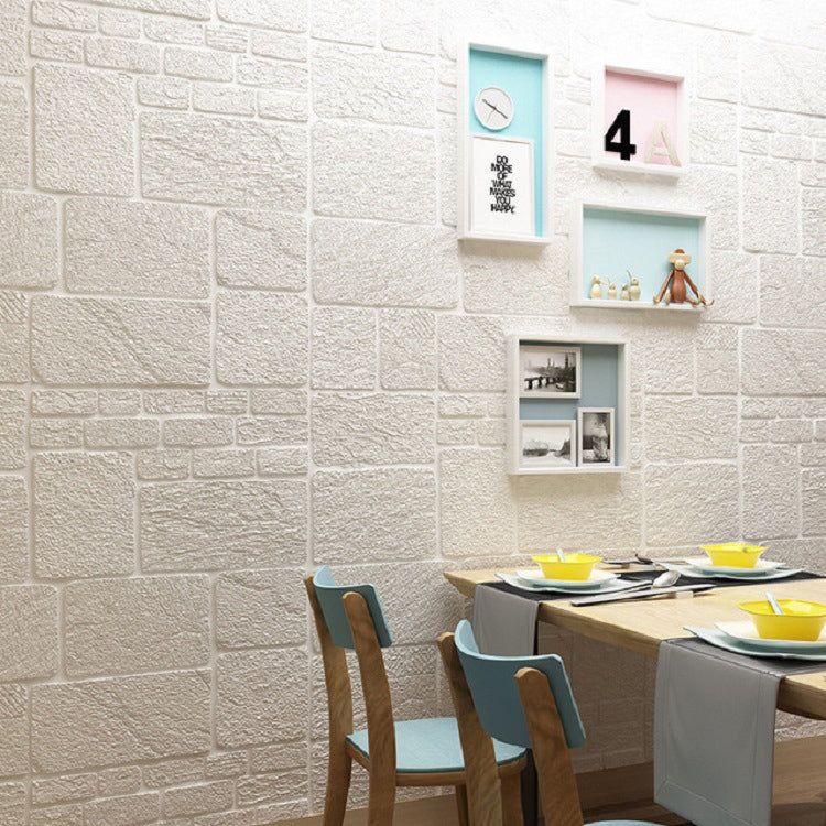 10 PCS Creative 3D Brick Pattern Wall Stickers Wallpaper Decoration, Size: 70 x 70cm