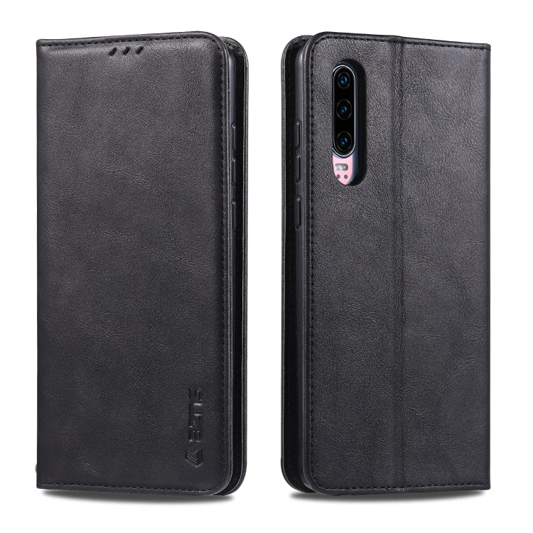 For Huawei P30 AZNS Retro Texture Magnetic Horizontal Flip PU Leather Case with Holder & Card Slots & Photo Frame