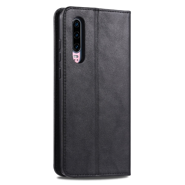 For Huawei P30 AZNS Retro Texture Magnetic Horizontal Flip PU Leather Case with Holder & Card Slots & Photo Frame