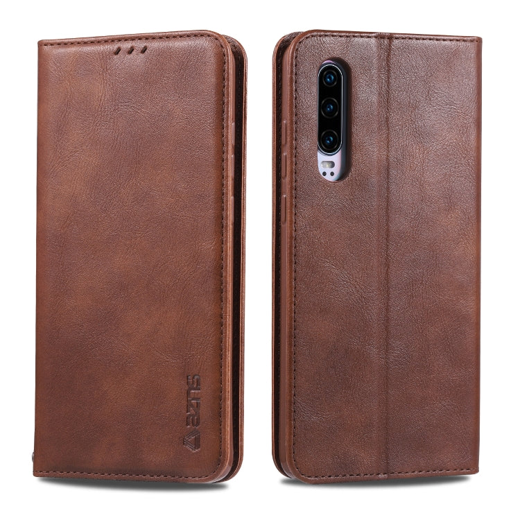 For Huawei P30 AZNS Retro Texture Magnetic Horizontal Flip PU Leather Case with Holder & Card Slots & Photo Frame
