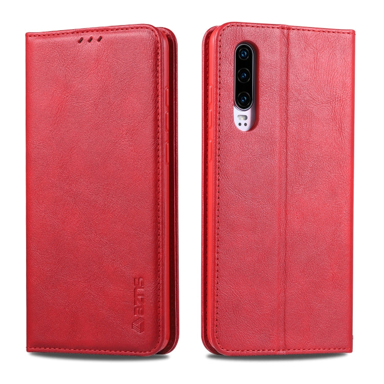 For Huawei P30 AZNS Retro Texture Magnetic Horizontal Flip PU Leather Case with Holder & Card Slots & Photo Frame