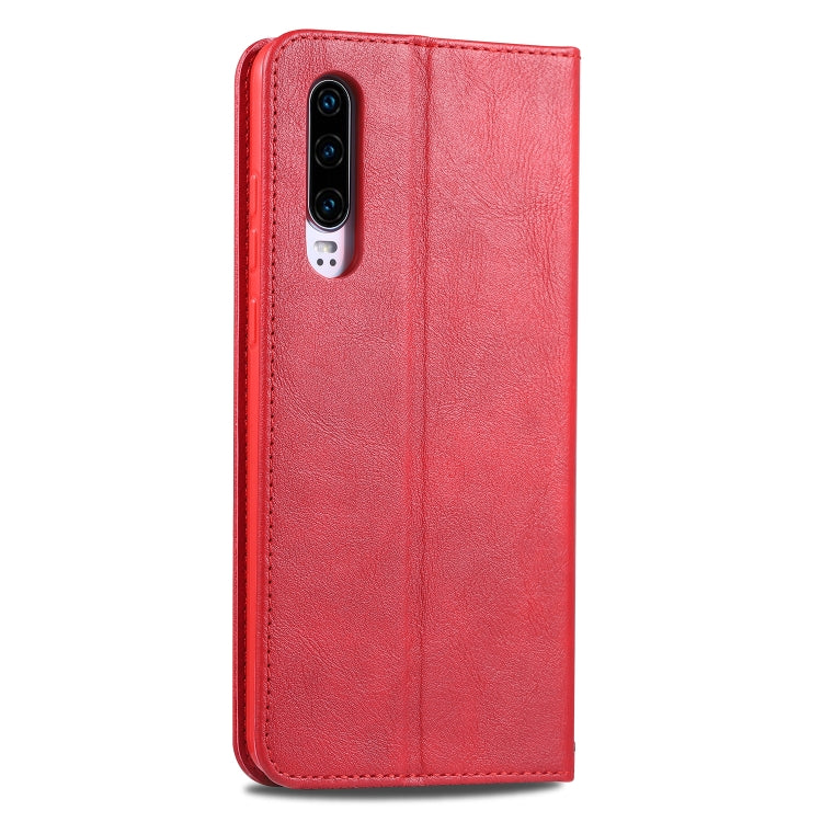 For Huawei P30 AZNS Retro Texture Magnetic Horizontal Flip PU Leather Case with Holder & Card Slots & Photo Frame