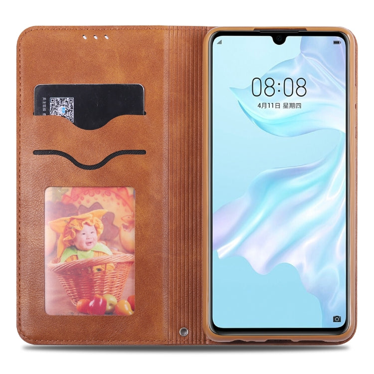 For Huawei P30 AZNS Retro Texture Magnetic Horizontal Flip PU Leather Case with Holder & Card Slots & Photo Frame