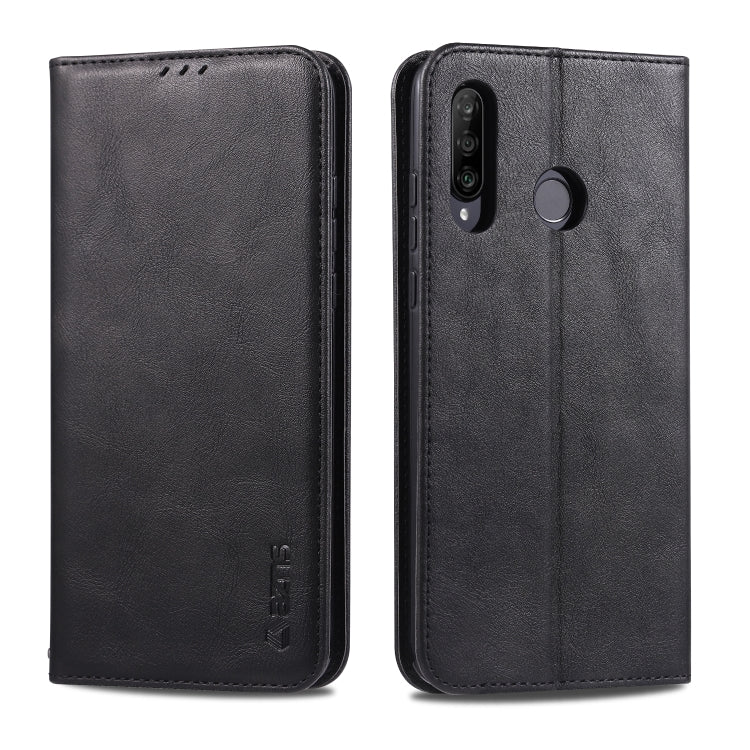 For Huawei P30 Lite / Nova 4e AZNS Retro Texture Magnetic Horizontal Flip PU Leather Case with Holder & Card Slots & Photo Frame