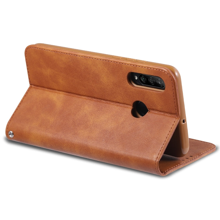 For Huawei P30 Lite / Nova 4e AZNS Retro Texture Magnetic Horizontal Flip PU Leather Case with Holder & Card Slots & Photo Frame