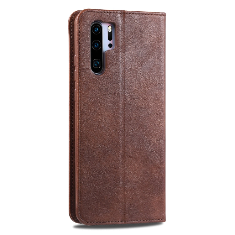 For Huawei P30 Pro AZNS Retro Texture Magnetic Horizontal Flip PU Leather Case with Holder & Card Slots & Photo Frame