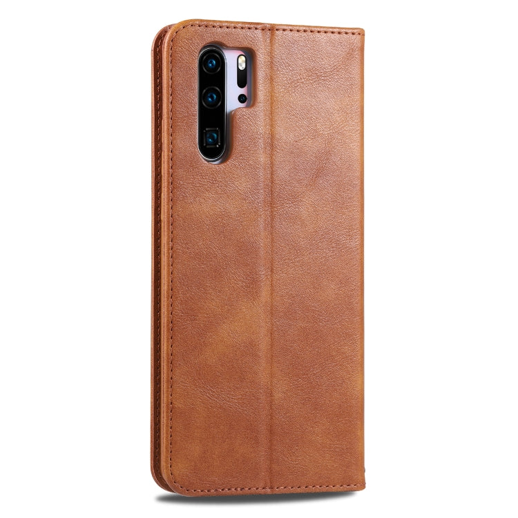 For Huawei P30 Pro AZNS Retro Texture Magnetic Horizontal Flip PU Leather Case with Holder & Card Slots & Photo Frame
