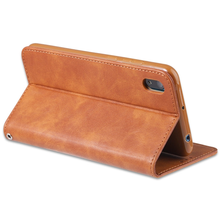 For Huawei Y5 2019 / Enjoy 8S AZNS Retro Texture Magnetic Horizontal Flip PU Leather Case with Holder & Card Slots & Photo Frame