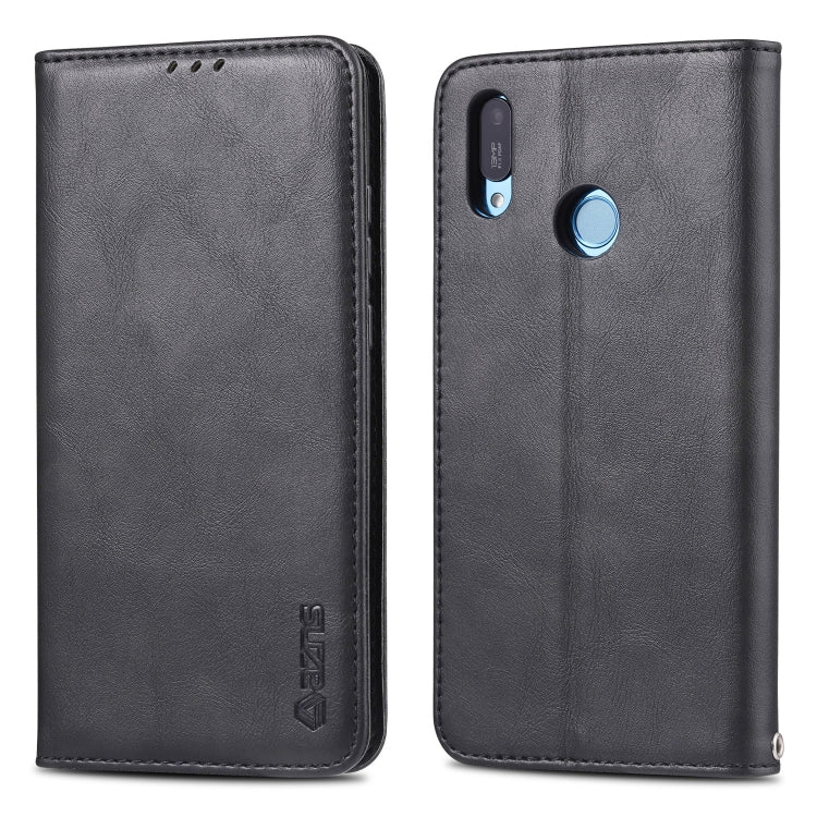 For Huawei Y6 2019 / Enjoy 9E AZNS Retro Texture Magnetic Horizontal Flip PU Leather Case with Holder & Card Slots & Photo Frame