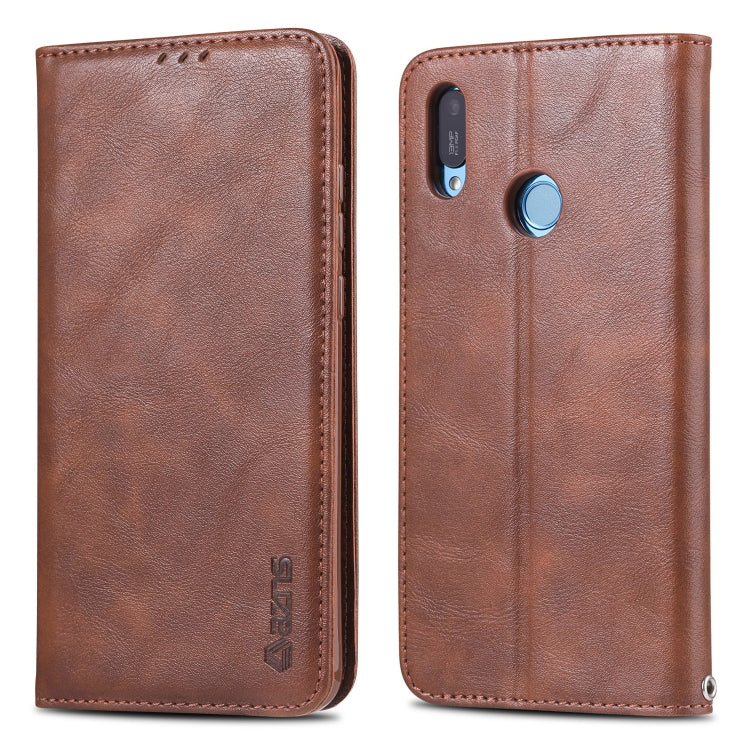 For Huawei Y6 2019 / Enjoy 9E AZNS Retro Texture Magnetic Horizontal Flip PU Leather Case with Holder & Card Slots & Photo Frame