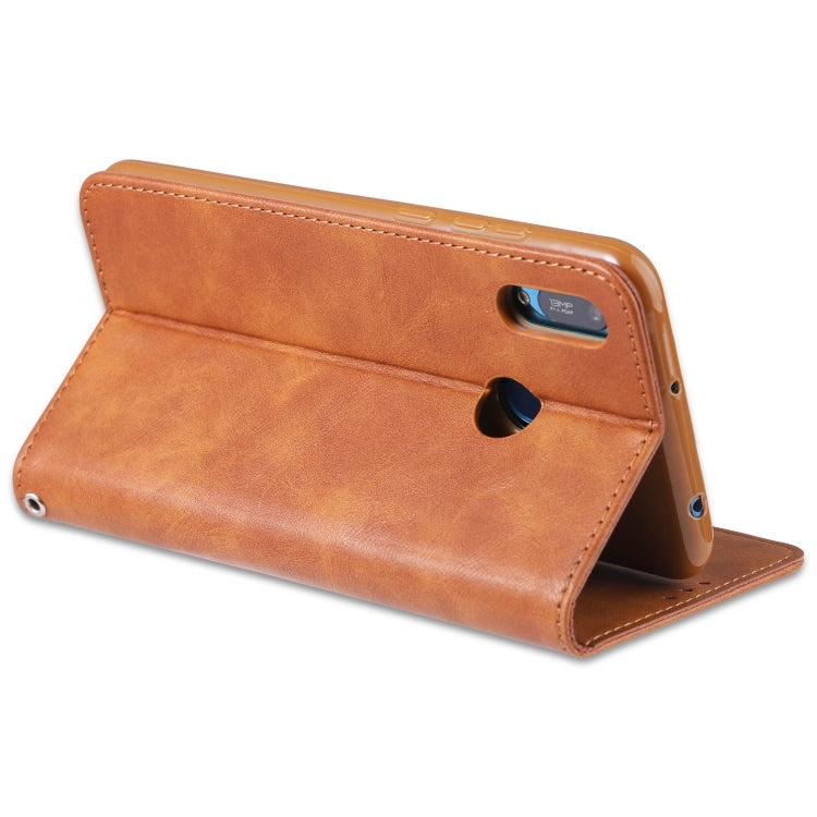 For Huawei Y6 2019 / Enjoy 9E AZNS Retro Texture Magnetic Horizontal Flip PU Leather Case with Holder & Card Slots & Photo Frame