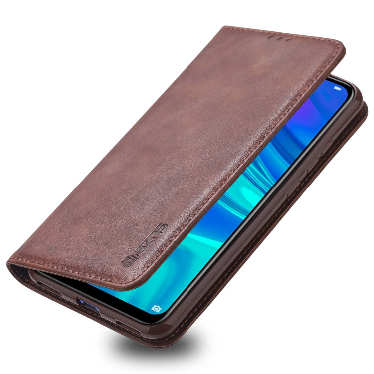 For Huawei Y7 2019 / Enjoy 9 AZNS Retro Texture Magnetic Horizontal Flip PU Leather Case with Holder & Card Slots & Photo Frame