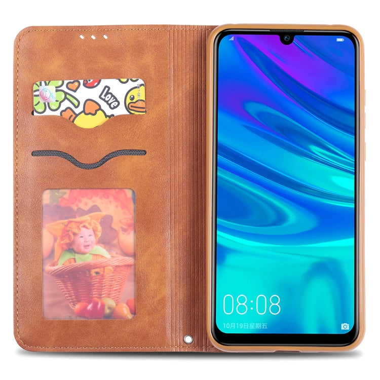 For Huawei Y7 2019 / Enjoy 9 AZNS Retro Texture Magnetic Horizontal Flip PU Leather Case with Holder & Card Slots & Photo Frame