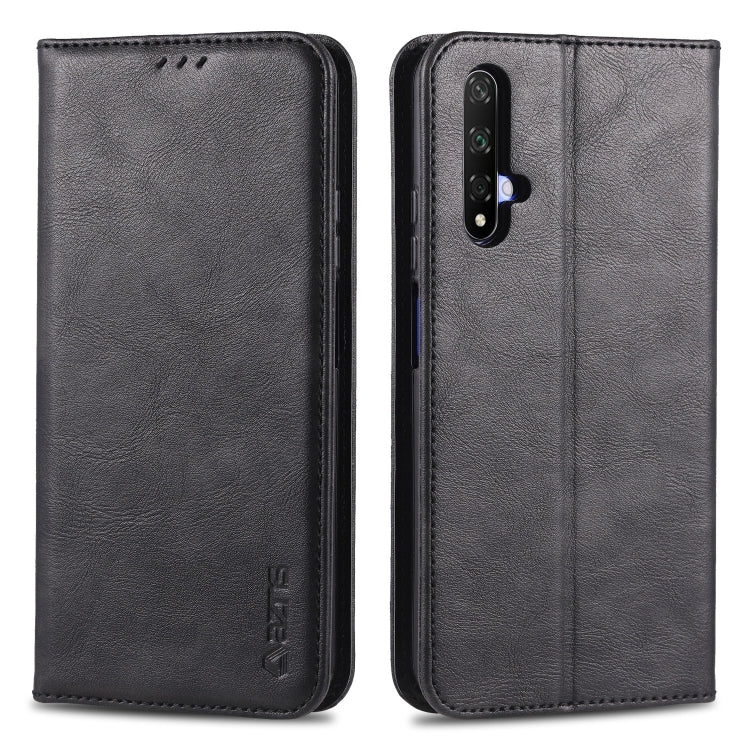 For Huawei Honor 20 AZNS Retro Texture Magnetic Horizontal Flip PU Leather Case with Holder & Card Slots & Photo Frame