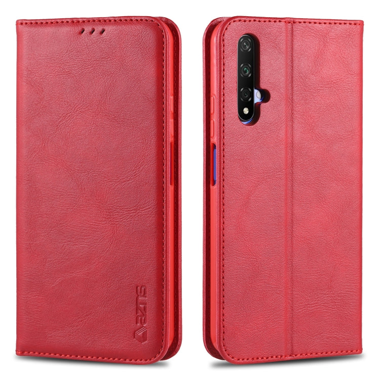 For Huawei Honor 20 AZNS Retro Texture Magnetic Horizontal Flip PU Leather Case with Holder & Card Slots & Photo Frame