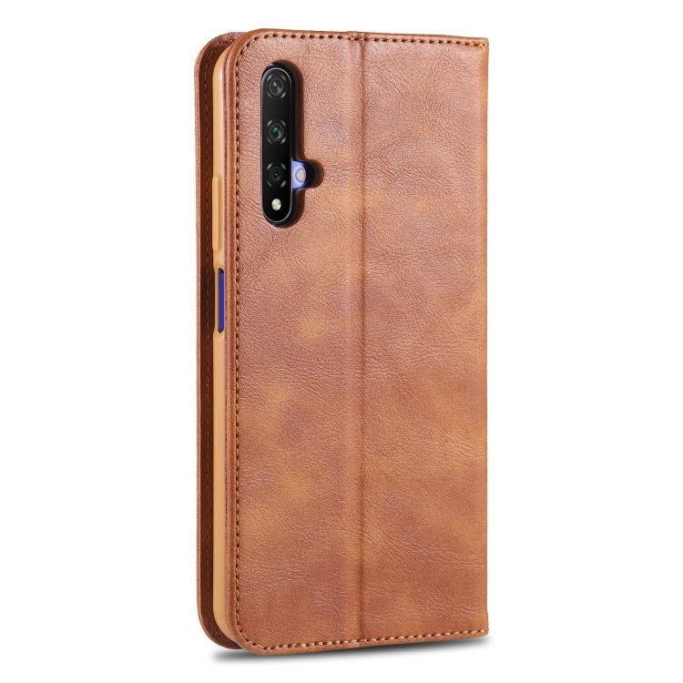 For Huawei Honor 20 AZNS Retro Texture Magnetic Horizontal Flip PU Leather Case with Holder & Card Slots & Photo Frame