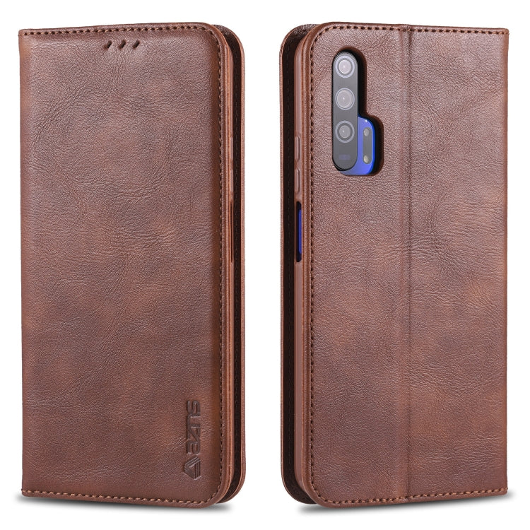 For Huawei Honor 20 Pro AZNS Retro Texture Magnetic Horizontal Flip PU Leather Case with Holder & Card Slots & Photo Frame