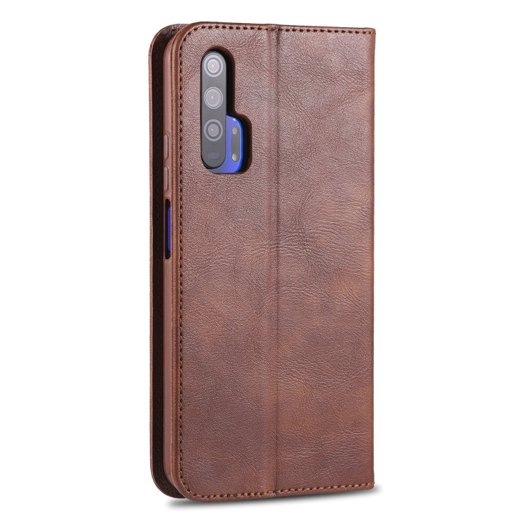 For Huawei Honor 20 Pro AZNS Retro Texture Magnetic Horizontal Flip PU Leather Case with Holder & Card Slots & Photo Frame