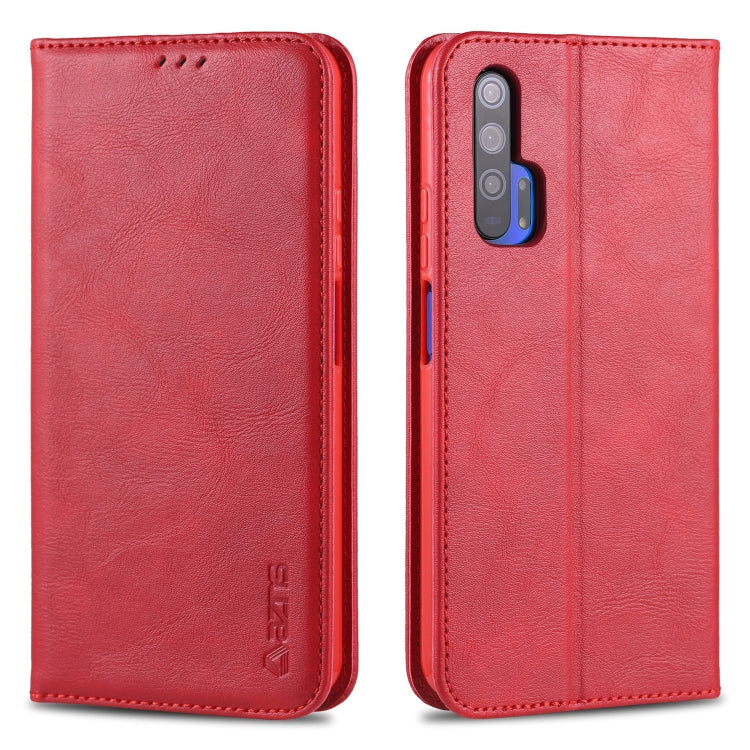 For Huawei Honor 20 Pro AZNS Retro Texture Magnetic Horizontal Flip PU Leather Case with Holder & Card Slots & Photo Frame