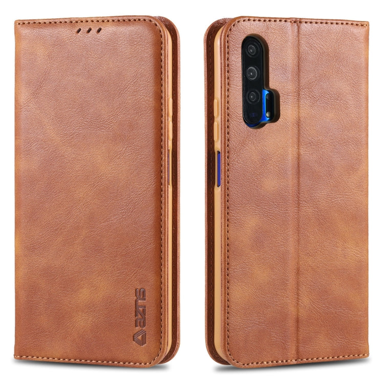 For Huawei Honor 20 Pro AZNS Retro Texture Magnetic Horizontal Flip PU Leather Case with Holder & Card Slots & Photo Frame