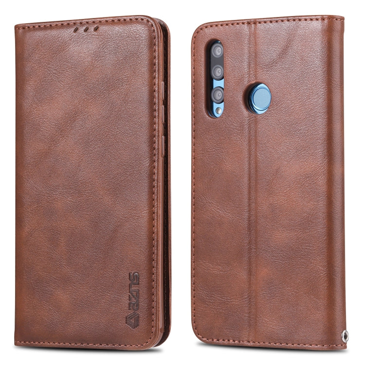For Huawei P Smart Plus 2019 AZNS Retro Texture Magnetic Horizontal Flip PU Leather Case with Holder & Card Slots & Photo Frame