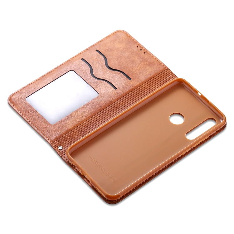 For Huawei P Smart Plus 2019 AZNS Retro Texture Magnetic Horizontal Flip PU Leather Case with Holder & Card Slots & Photo Frame
