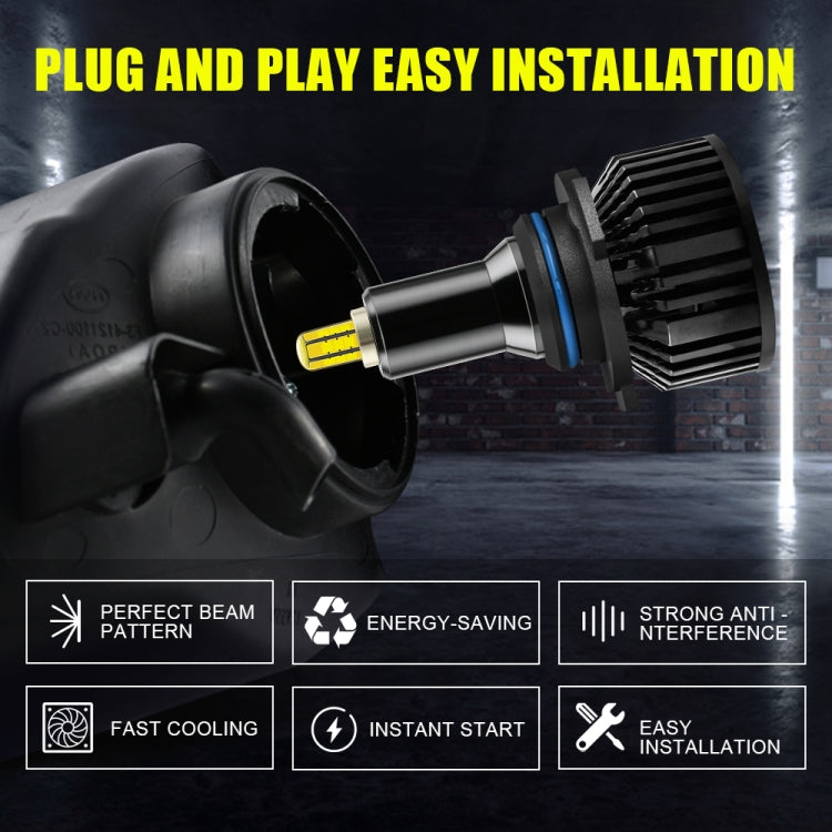 V8 9006 2 PCS DC10-32V / 30W / 6000K / 3800LM IP65 Waterproof Car LED Headlight