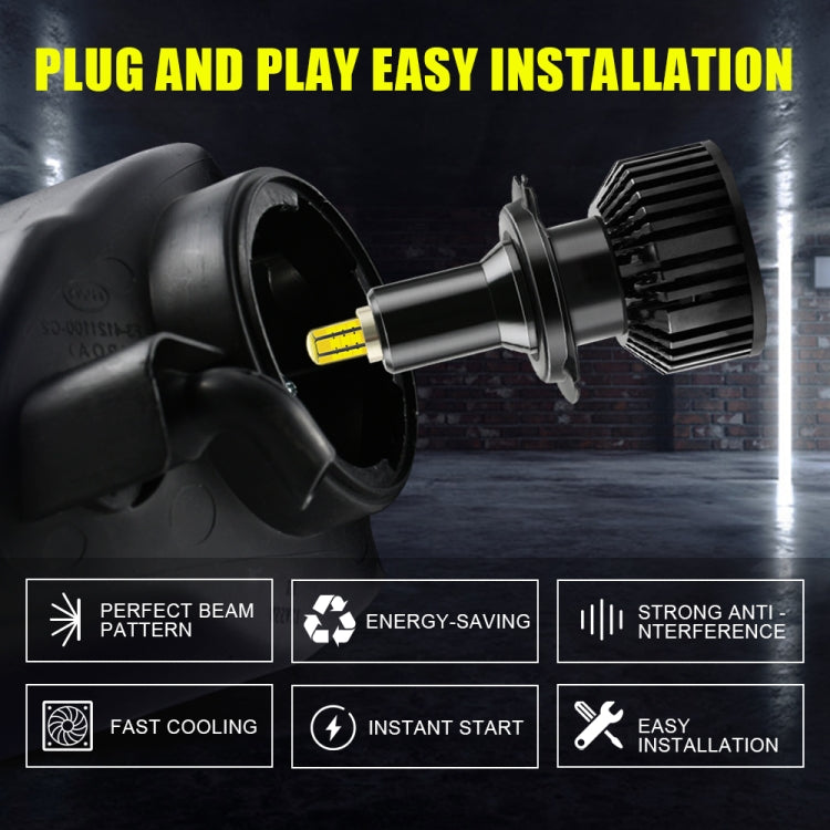 V8 H7 2 PCS DC10-32V / 30W / 6000K / 3800LM IP65 Waterproof Car LED Headlight