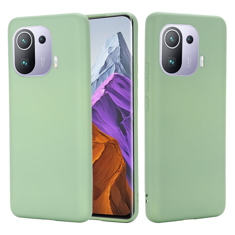 For Xiaomi Mi 11 Pro Solid Color Liquid Silicone Dropproof Full Coverage Protective Case