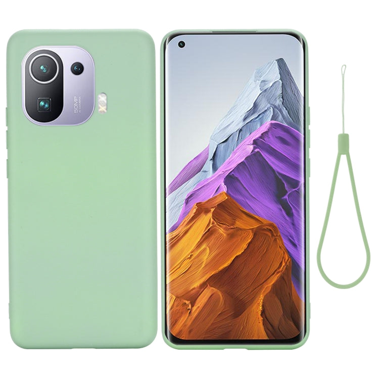 For Xiaomi Mi 11 Pro Solid Color Liquid Silicone Dropproof Full Coverage Protective Case