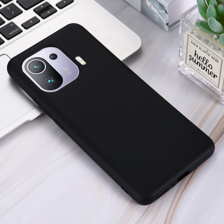 For Xiaomi Mi 11 Pro Solid Color Liquid Silicone Dropproof Full Coverage Protective Case