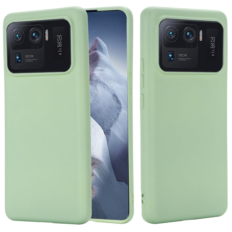 For Xiaomi Mi 11 Ultra Solid Color Liquid Silicone Dropproof Full Coverage Protective Case