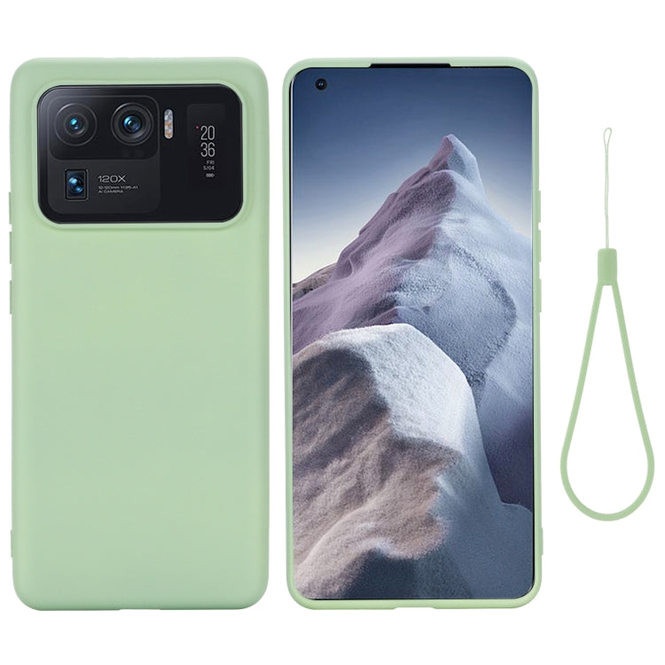 For Xiaomi Mi 11 Ultra Solid Color Liquid Silicone Dropproof Full Coverage Protective Case