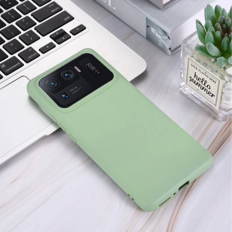 For Xiaomi Mi 11 Ultra Solid Color Liquid Silicone Dropproof Full Coverage Protective Case