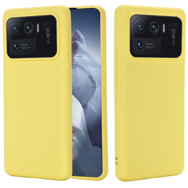 For Xiaomi Mi 11 Ultra Solid Color Liquid Silicone Dropproof Full Coverage Protective Case
