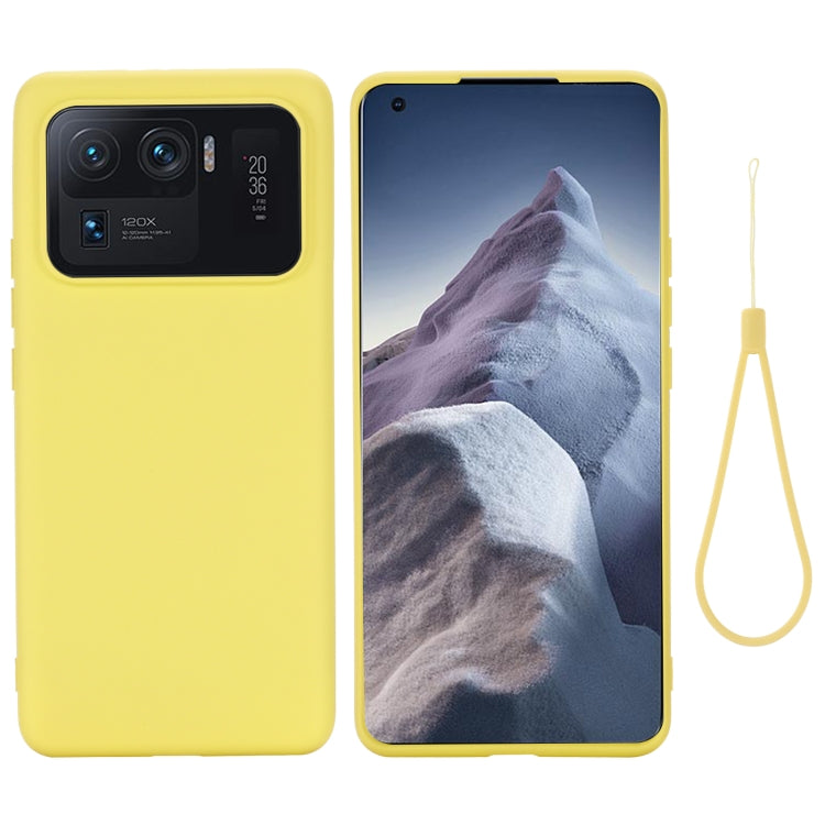 For Xiaomi Mi 11 Ultra Solid Color Liquid Silicone Dropproof Full Coverage Protective Case