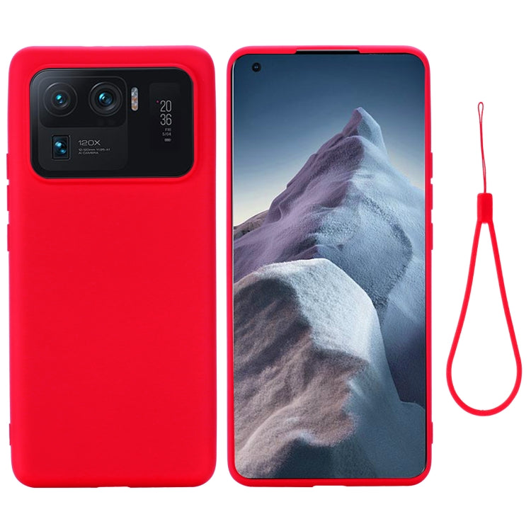 For Xiaomi Mi 11 Ultra Solid Color Liquid Silicone Dropproof Full Coverage Protective Case