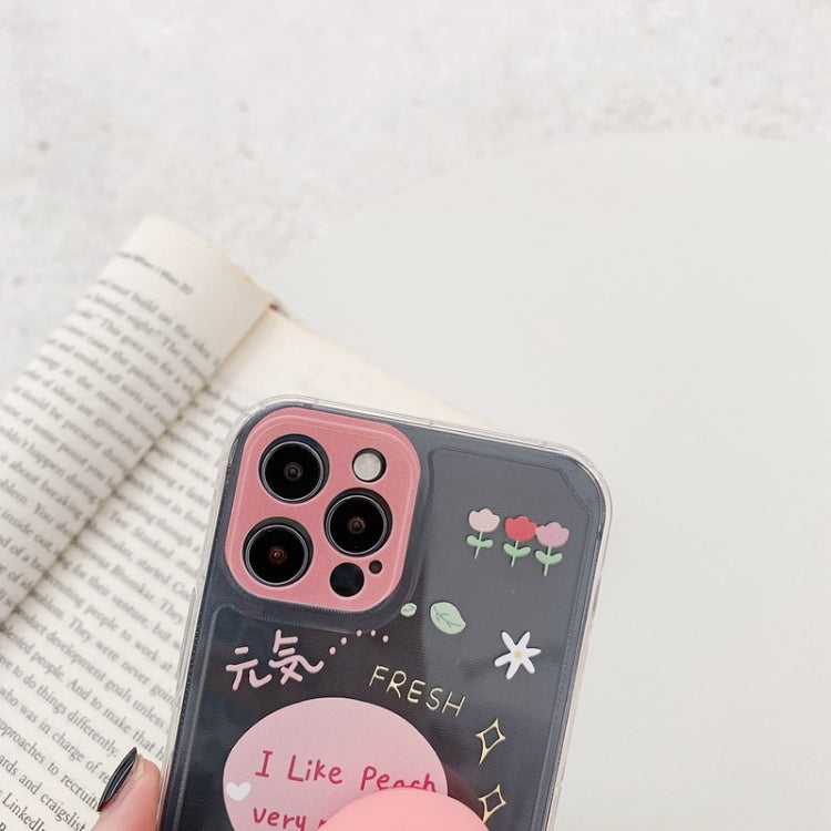 For iPhone 11 Pro Painted Pattern TPU Straight Edge Fine Hole Protective Case